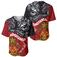 Maori King Movement Baseball Jersey Ko Te Mana Motuhake Emblem with Moko and Polynesian Art Tattoo LT03 - Polynesian Pride