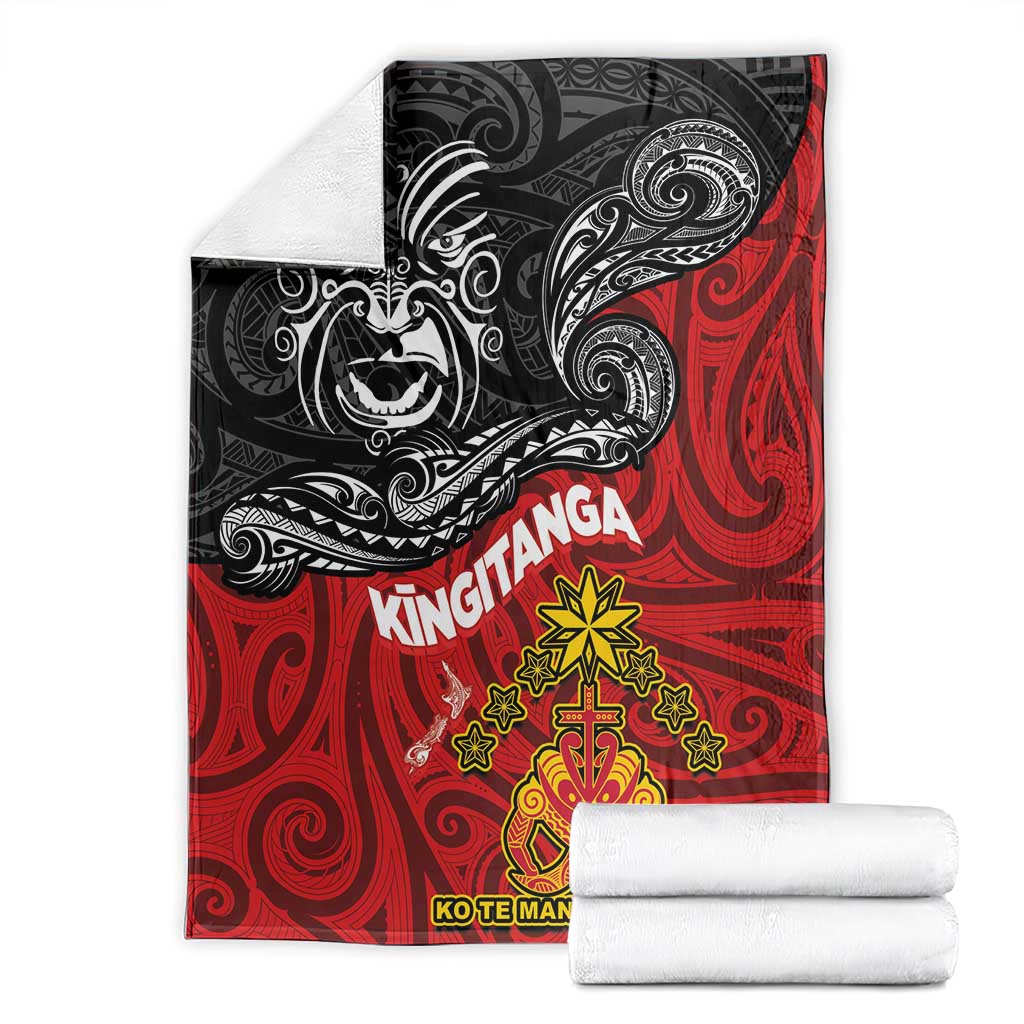 Maori King Movement Blanket Ko Te Mana Motuhake Emblem with Moko and Polynesian Art Tattoo LT03 - Polynesian Pride