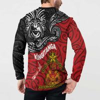 The Kingitanga - Maori King Movement Button Sweatshirt Ko Te Mana Motuhake Emblem with Moko and Polynesian Art Tattoo