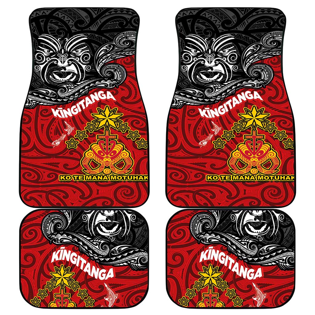 Maori King Movement Car Mats Ko Te Mana Motuhake Emblem with Moko and Polynesian Art Tattoo LT03 - Polynesian Pride