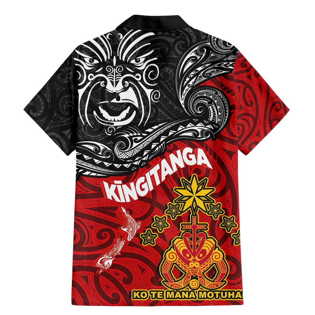 Maori King Movement Family Matching Mermaid Dress and Hawaiian Shirt Ko Te Mana Motuhake Emblem with Moko and Polynesian Art Tattoo LT03 - Polynesian Pride