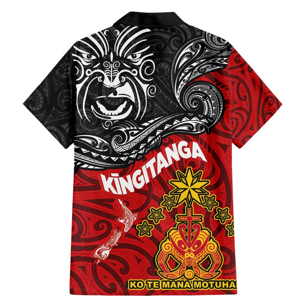Maori King Movement Family Matching Summer Maxi Dress and Hawaiian Shirt Ko Te Mana Motuhake Emblem with Moko and Polynesian Art Tattoo LT03 - Polynesian Pride