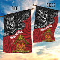 Maori King Movement Garden Flag Ko Te Mana Motuhake Emblem with Moko and Polynesian Art Tattoo LT03 - Polynesian Pride