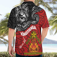 Maori King Movement Hawaiian Shirt Ko Te Mana Motuhake Emblem with Moko and Polynesian Art Tattoo LT03 - Polynesian Pride