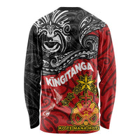 Maori King Movement Long Sleeve Shirt Ko Te Mana Motuhake Emblem with Moko and Polynesian Art Tattoo LT03 - Polynesian Pride
