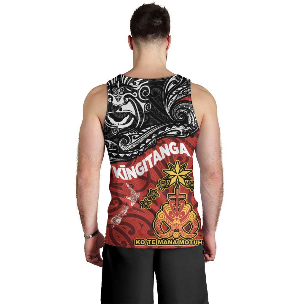 Maori King Movement Men Tank Top Ko Te Mana Motuhake Emblem with Moko and Polynesian Art Tattoo LT03 - Polynesian Pride