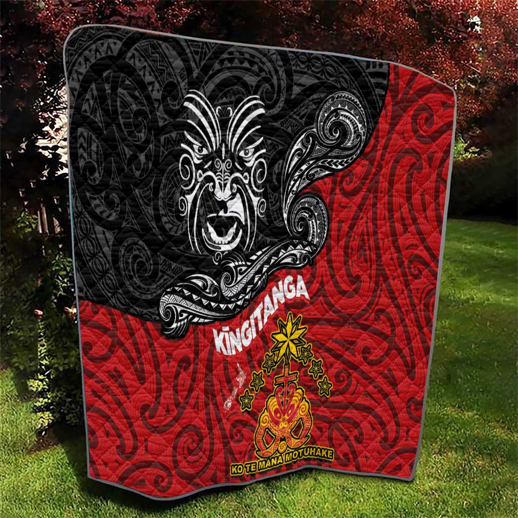 Maori King Movement Quilt Ko Te Mana Motuhake Emblem with Moko and Polynesian Art Tattoo LT03 - Polynesian Pride