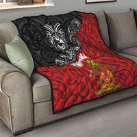 Maori King Movement Quilt Ko Te Mana Motuhake Emblem with Moko and Polynesian Art Tattoo LT03 - Polynesian Pride