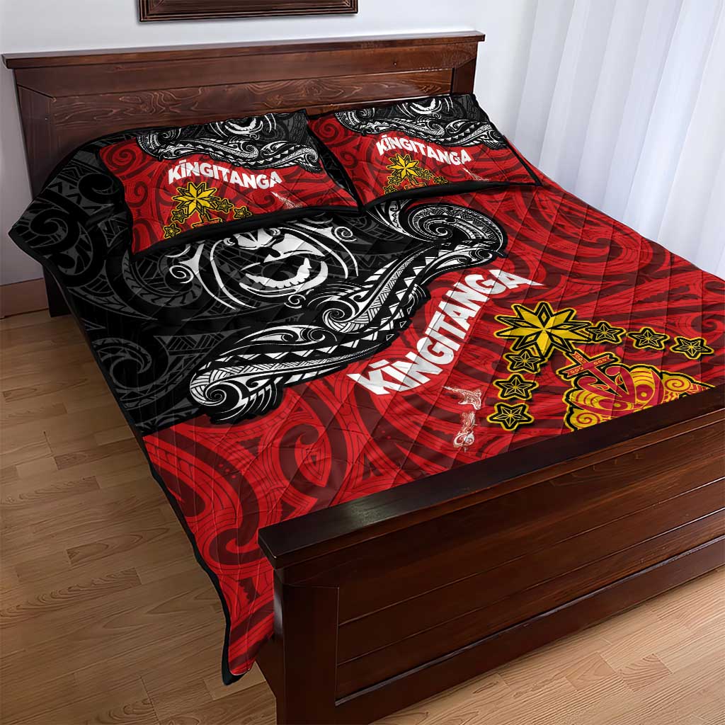 Maori King Movement Quilt Bed Set Ko Te Mana Motuhake Emblem with Moko and Polynesian Art Tattoo LT03 - Polynesian Pride
