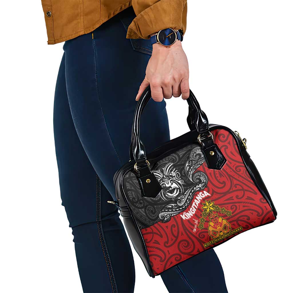 Maori King Movement Shoulder Handbag Ko Te Mana Motuhake Emblem with Moko and Polynesian Art Tattoo LT03 - Polynesian Pride