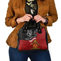 Maori King Movement Shoulder Handbag Ko Te Mana Motuhake Emblem with Moko and Polynesian Art Tattoo LT03 - Polynesian Pride