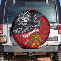 Maori King Movement Spare Tire Cover Ko Te Mana Motuhake Emblem with Moko and Polynesian Art Tattoo LT03 Red - Polynesian Pride