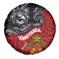 Maori King Movement Spare Tire Cover Ko Te Mana Motuhake Emblem with Moko and Polynesian Art Tattoo LT03 - Polynesian Pride