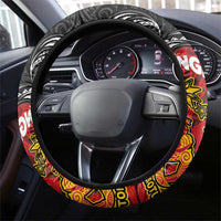 Maori King Movement Steering Wheel Cover Ko Te Mana Motuhake Emblem with Moko and Polynesian Art Tattoo LT03 - Polynesian Pride