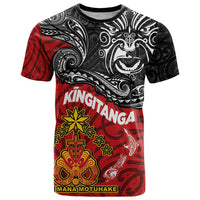 Maori King Movement T Shirt Ko Te Mana Motuhake Emblem with Moko and Polynesian Art Tattoo LT03 Red - Polynesian Pride