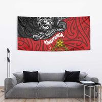 Maori King Movement Tapestry Ko Te Mana Motuhake Emblem with Moko and Polynesian Art Tattoo LT03 - Polynesian Pride