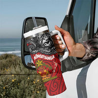 Maori King Movement Tumbler With Handle Ko Te Mana Motuhake Emblem with Moko and Polynesian Art Tattoo LT03 - Polynesian Pride