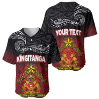 Personalised Maori King Movement Baseball Jersey Ko Te Mana Motuhake Emblem with Silver Ferns and Polynesian Art Tattoo LT03 - Polynesian Pride