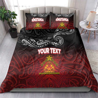 Personalised Maori King Movement Bedding Set Ko Te Mana Motuhake Emblem with Silver Ferns and Polynesian Art Tattoo LT03 - Polynesian Pride