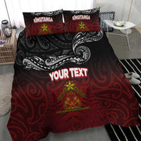 Personalised Maori King Movement Bedding Set Ko Te Mana Motuhake Emblem with Silver Ferns and Polynesian Art Tattoo LT03 - Polynesian Pride