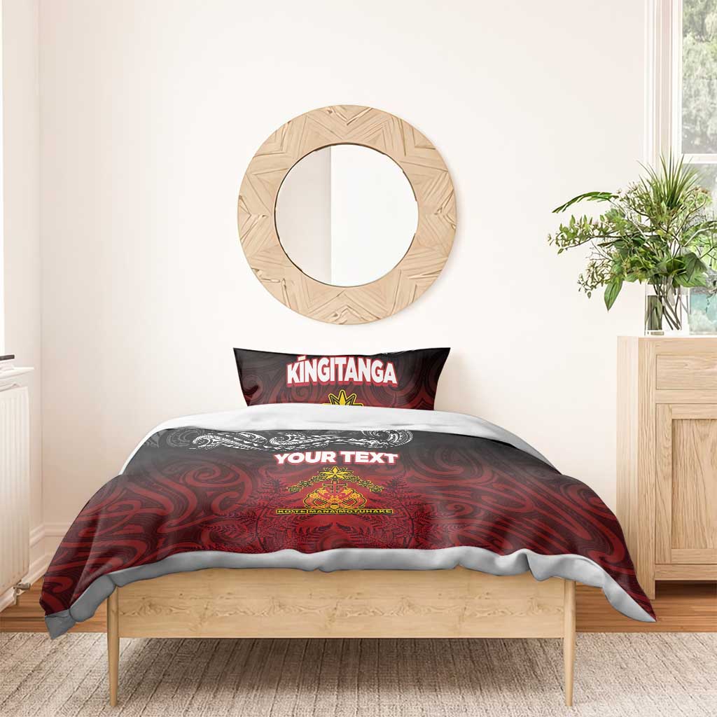 Personalised Maori King Movement Bedding Set Ko Te Mana Motuhake Emblem with Silver Ferns and Polynesian Art Tattoo LT03 - Polynesian Pride