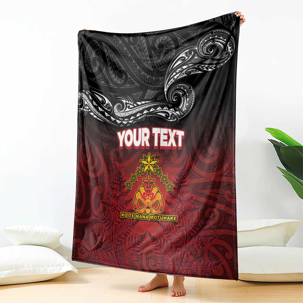 Personalised Maori King Movement Blanket Ko Te Mana Motuhake Emblem with Silver Ferns and Polynesian Art Tattoo LT03 - Polynesian Pride