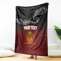 Personalised Maori King Movement Blanket Ko Te Mana Motuhake Emblem with Silver Ferns and Polynesian Art Tattoo LT03 - Polynesian Pride