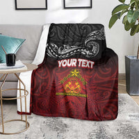 Personalised Maori King Movement Blanket Ko Te Mana Motuhake Emblem with Silver Ferns and Polynesian Art Tattoo LT03 - Polynesian Pride