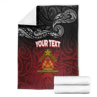 Personalised Maori King Movement Blanket Ko Te Mana Motuhake Emblem with Silver Ferns and Polynesian Art Tattoo LT03 - Polynesian Pride