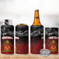 Personalised Maori King Movement 4 in 1 Can Cooler Tumbler Ko Te Mana Motuhake Emblem with Silver Ferns and Polynesian Art Tattoo LT03 - Polynesian Pride