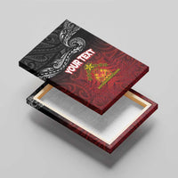 Personalised Maori King Movement Canvas Wall Art Ko Te Mana Motuhake Emblem with Silver Ferns and Polynesian Art Tattoo LT03 - Polynesian Pride