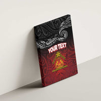 Personalised Maori King Movement Canvas Wall Art Ko Te Mana Motuhake Emblem with Silver Ferns and Polynesian Art Tattoo LT03 - Polynesian Pride