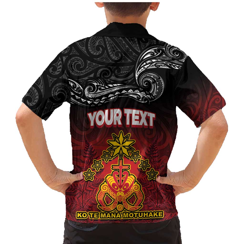 Personalised Maori King Movement Family Matching Mermaid Dress and Hawaiian Shirt Ko Te Mana Motuhake Emblem with Silver Ferns and Polynesian Art Tattoo LT03 - Polynesian Pride