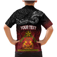 Personalised Maori King Movement Family Matching Mermaid Dress and Hawaiian Shirt Ko Te Mana Motuhake Emblem with Silver Ferns and Polynesian Art Tattoo LT03 - Polynesian Pride