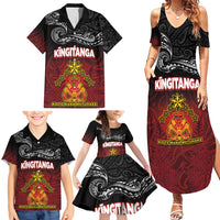 Personalised Maori King Movement Family Matching Summer Maxi Dress and Hawaiian Shirt Ko Te Mana Motuhake Emblem with Silver Ferns and Polynesian Art Tattoo LT03 - Polynesian Pride