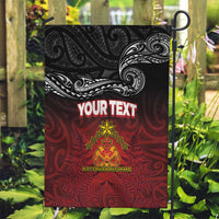 Personalised Maori King Movement Garden Flag Ko Te Mana Motuhake Emblem with Silver Ferns and Polynesian Art Tattoo LT03 Garden Flag Red - Polynesian Pride