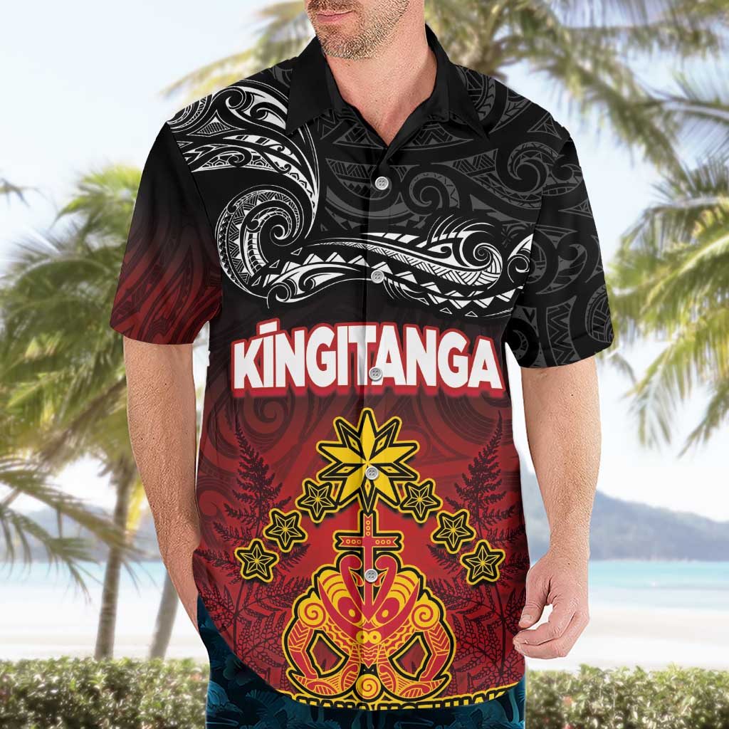 Personalised Maori King Movement Hawaiian Shirt Ko Te Mana Motuhake Emblem with Silver Ferns and Polynesian Art Tattoo LT03 - Polynesian Pride