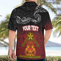 Personalised Maori King Movement Hawaiian Shirt Ko Te Mana Motuhake Emblem with Silver Ferns and Polynesian Art Tattoo LT03 - Polynesian Pride