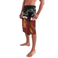 Personalised Maori King Movement Lavalava Ko Te Mana Motuhake Emblem with Silver Ferns and Polynesian Art Tattoo LT03 - Polynesian Pride