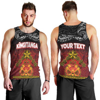 Personalised Maori King Movement Men Tank Top Ko Te Mana Motuhake Emblem with Silver Ferns and Polynesian Art Tattoo LT03 - Polynesian Pride