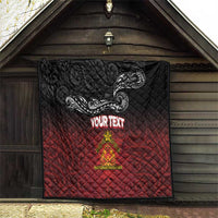 Personalised Maori King Movement Quilt Ko Te Mana Motuhake Emblem with Silver Ferns and Polynesian Art Tattoo LT03 - Polynesian Pride
