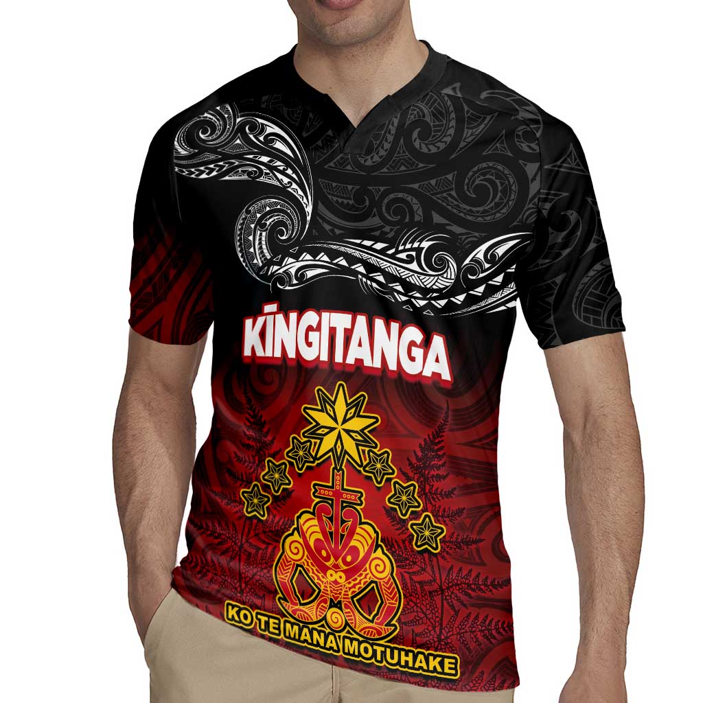 Personalised Maori King Movement Rugby Jersey Ko Te Mana Motuhake Emblem with Silver Ferns and Polynesian Art Tattoo LT03 - Polynesian Pride