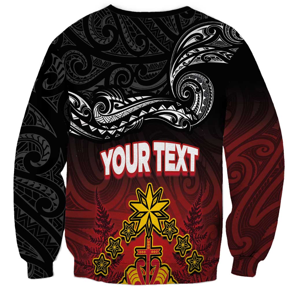 Personalised Maori King Movement Sweatshirt Ko Te Mana Motuhake Emblem with Silver Ferns and Polynesian Art Tattoo LT03 - Polynesian Pride