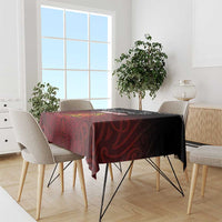 Personalised Maori King Movement Tablecloth Ko Te Mana Motuhake Emblem with Silver Ferns and Polynesian Art Tattoo LT03 - Polynesian Pride