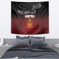Personalised Maori King Movement Tapestry Ko Te Mana Motuhake Emblem with Silver Ferns and Polynesian Art Tattoo LT03 - Polynesian Pride