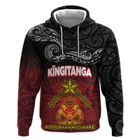Personalised Maori King Movement Zip Hoodie Ko Te Mana Motuhake Emblem with Silver Ferns and Polynesian Art Tattoo LT03 Pullover Hoodie Red - Polynesian Pride