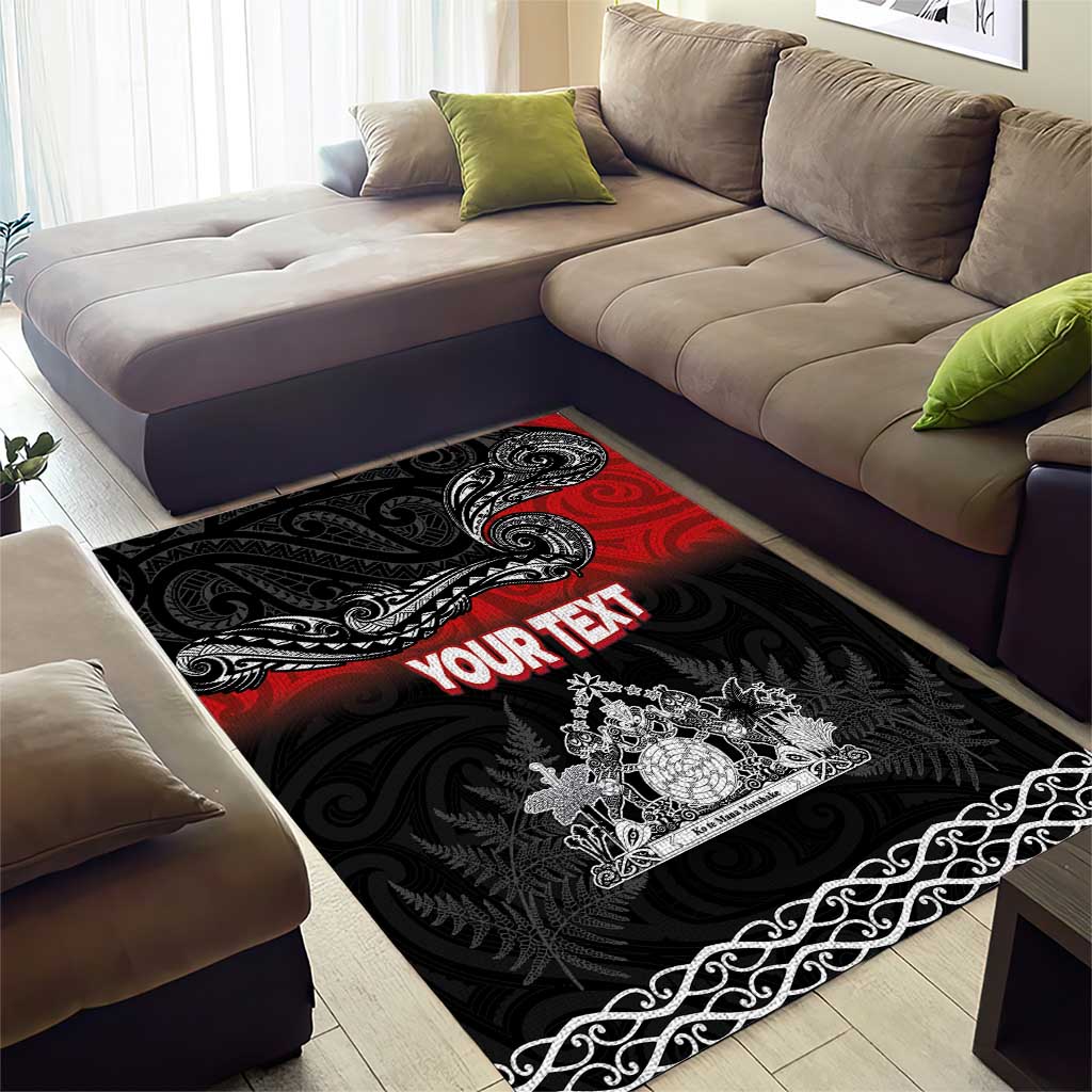 Personalised Maori King Movement Area Rug Te Paki-o-Matariki with Silver Ferns and Polynesian Art Tattoo LT03 - Polynesian Pride
