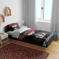 Personalised Maori King Movement Bedding Set Te Paki-o-Matariki with Silver Ferns and Polynesian Art Tattoo LT03 - Polynesian Pride