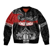 Personalised Maori King Movement Bomber Jacket Te Paki-o-Matariki with Silver Ferns and Polynesian Art Tattoo LT03 Unisex Red - Polynesian Pride