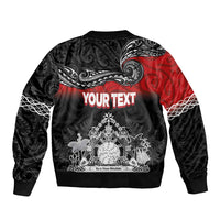 Personalised Maori King Movement Bomber Jacket Te Paki-o-Matariki with Silver Ferns and Polynesian Art Tattoo LT03 - Polynesian Pride